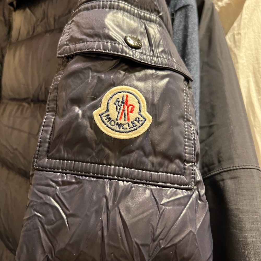 Moncler Moka Long Down Jacket  14Y Color: Night Blue